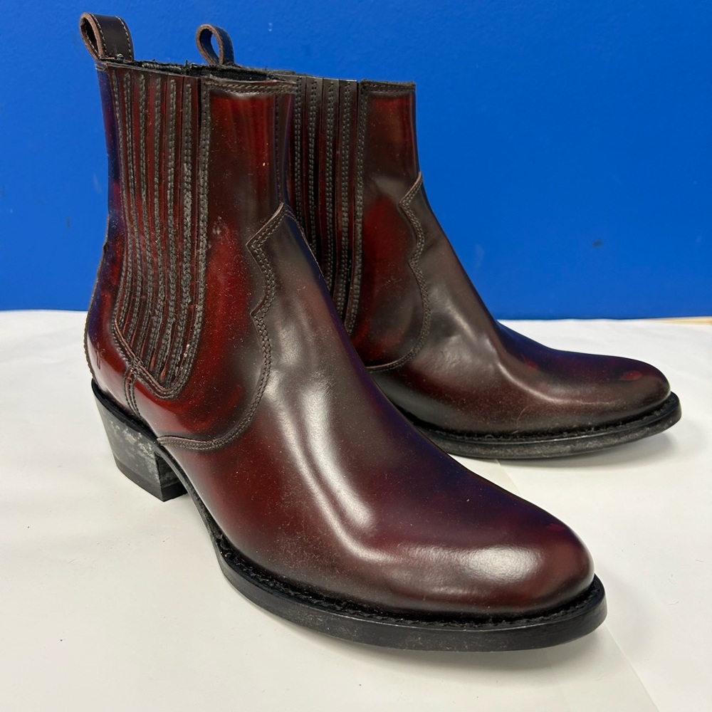 FRYE Ladies Cherry Leather Ankle Western Boots sz us 7.5B